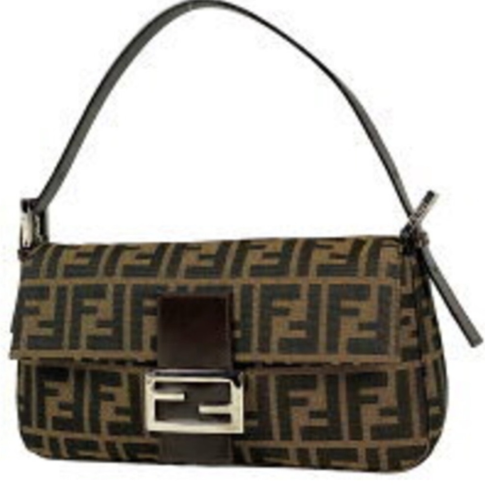 Authentic FENDI Brown Zucca  baguette